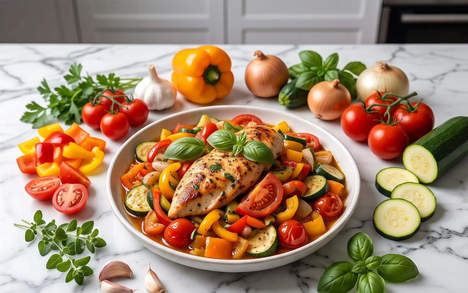 Slanke Italiaanse kipschotel