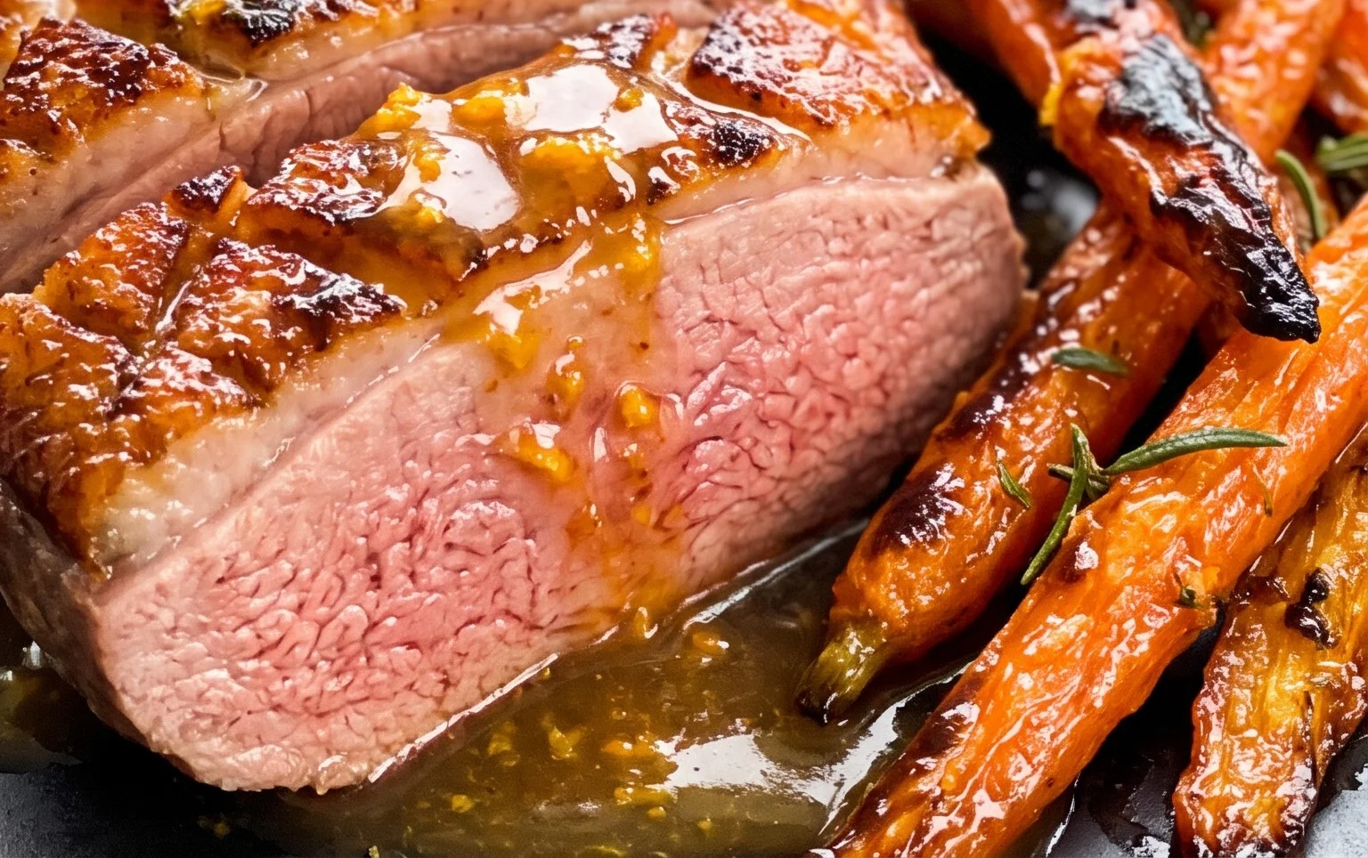 Entenbrust mit Orangensauce und Ofen-Möhren Rezept