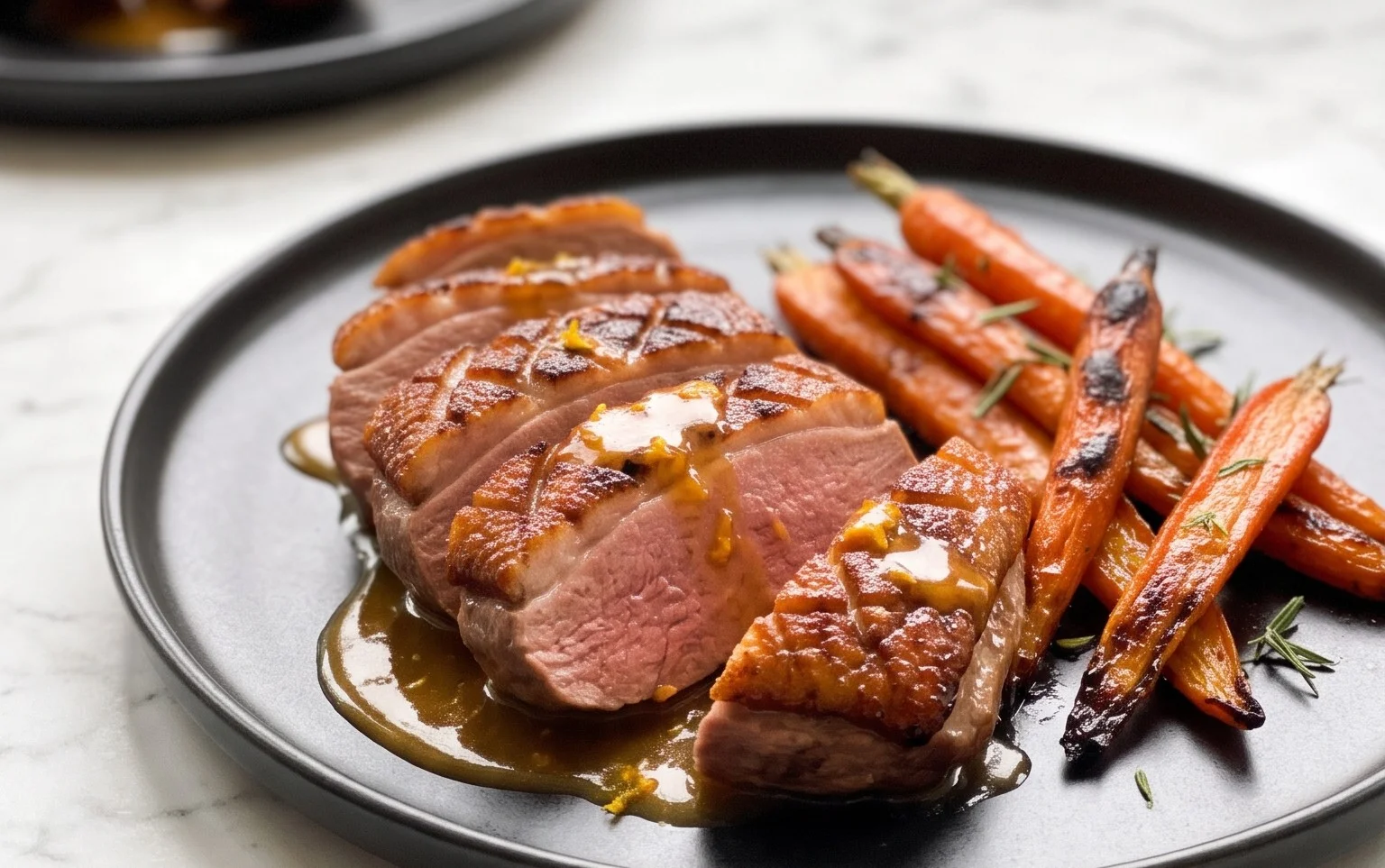 Eendenborst met Sinaasappelsaus & Oven-Möraren