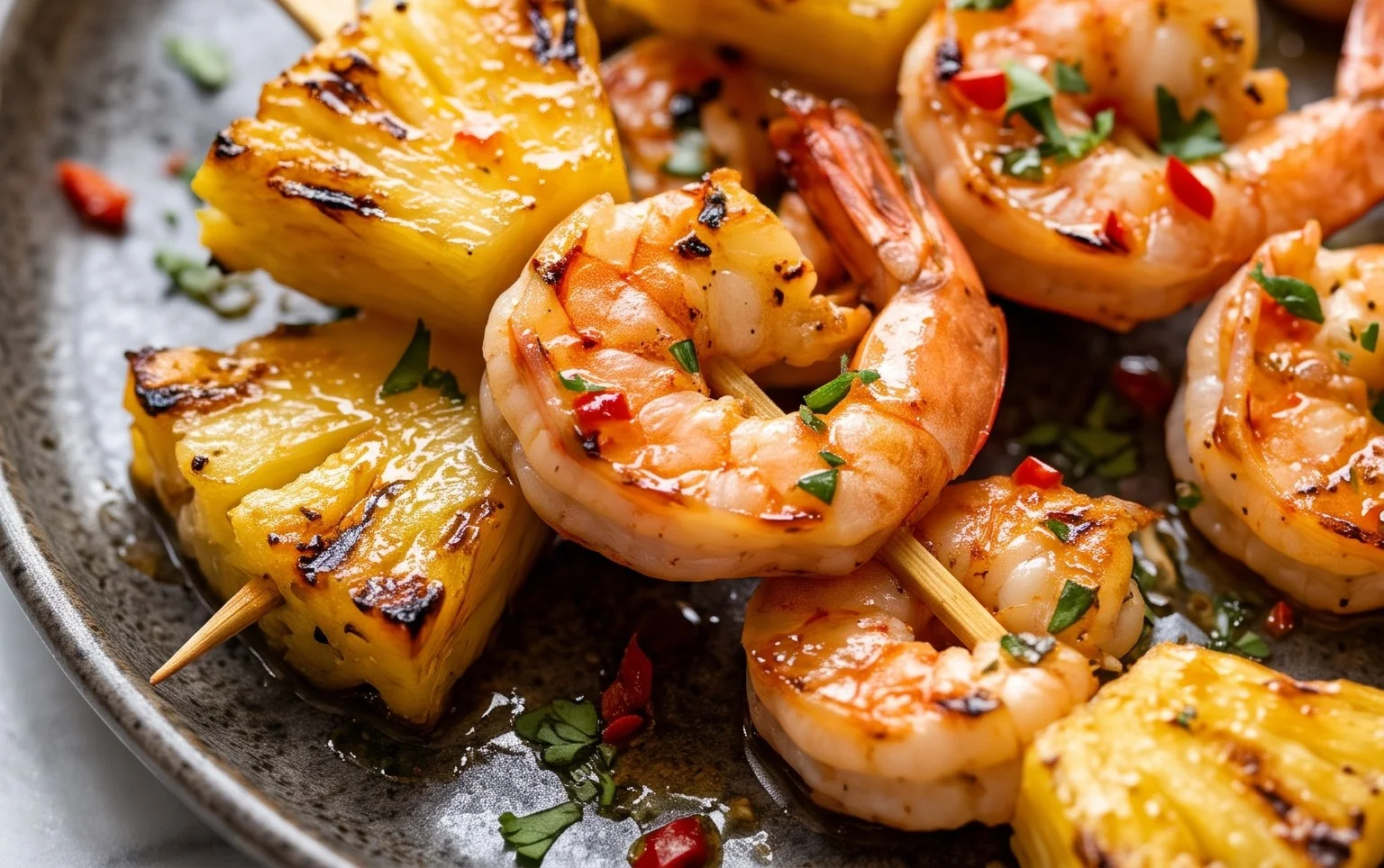 Finger food di gamberi e ananas